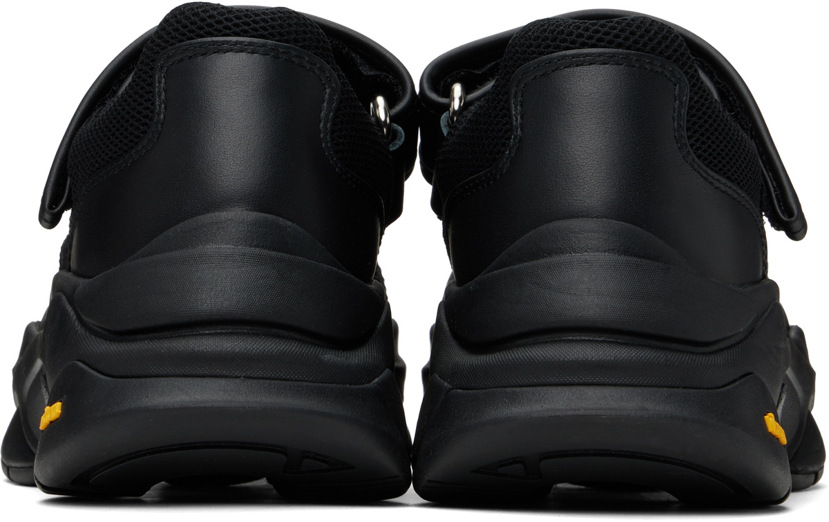 Y's Black Cow Leather Sneakers