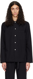 Tekla Black Pocket Pyjama Shirt