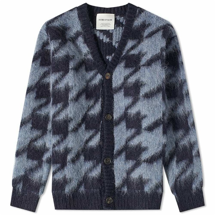 Photo: A Kind of Guise Men's Polar Knit Cardigan in Glacier Houndstooth