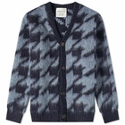 A Kind of Guise Men's Polar Knit Cardigan in Glacier Houndstooth