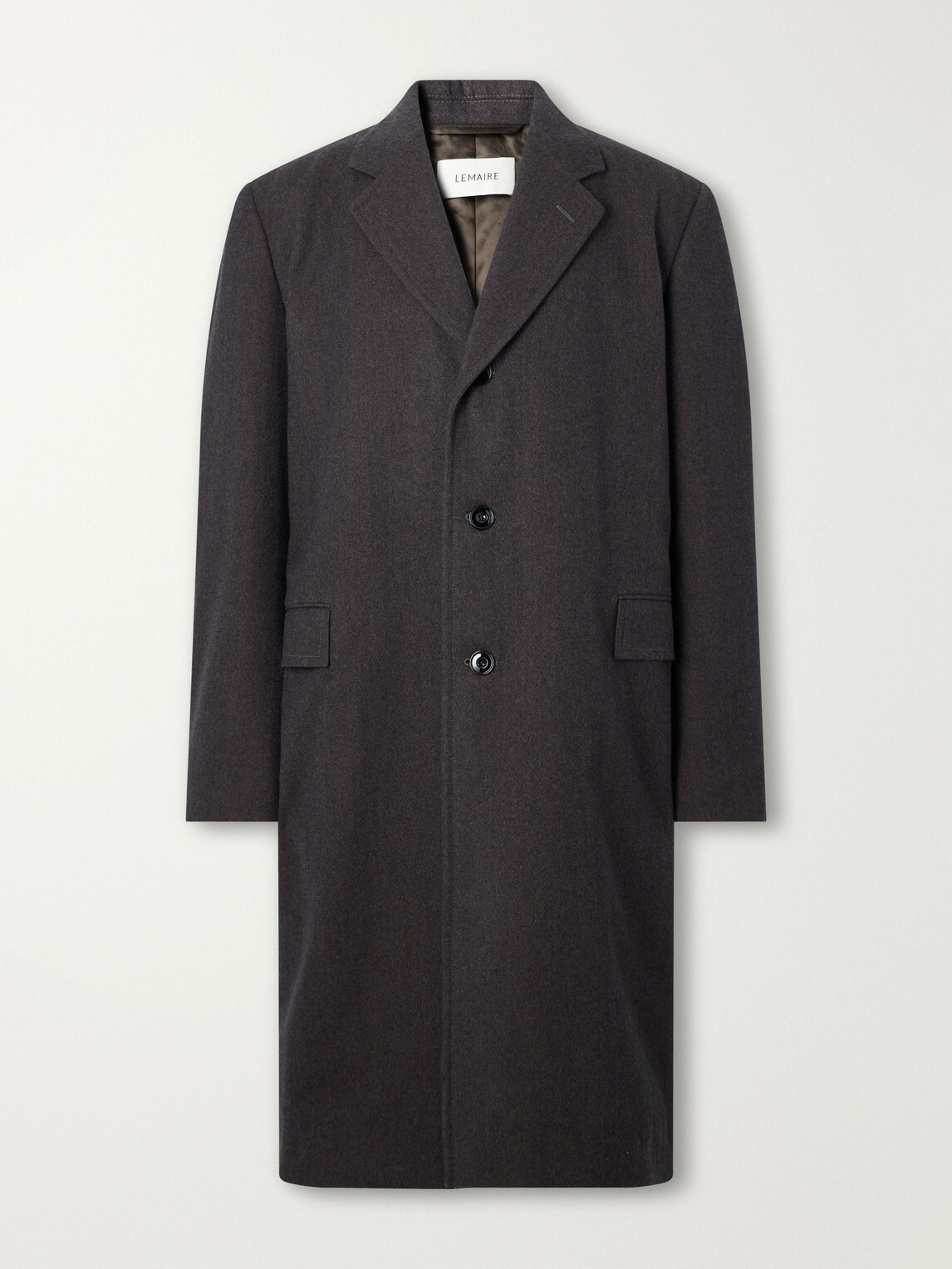 LEMAIRE - Woven Cashmere-Blend Coat - Brown