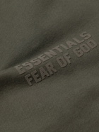 FEAR OF GOD ESSENTIALS - Logo-Flocked Cotton-Blend Jersey Sweatshirt - Black