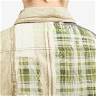 Acne Studios Men's Setar Towel Print Check Shirt in Green/Multi