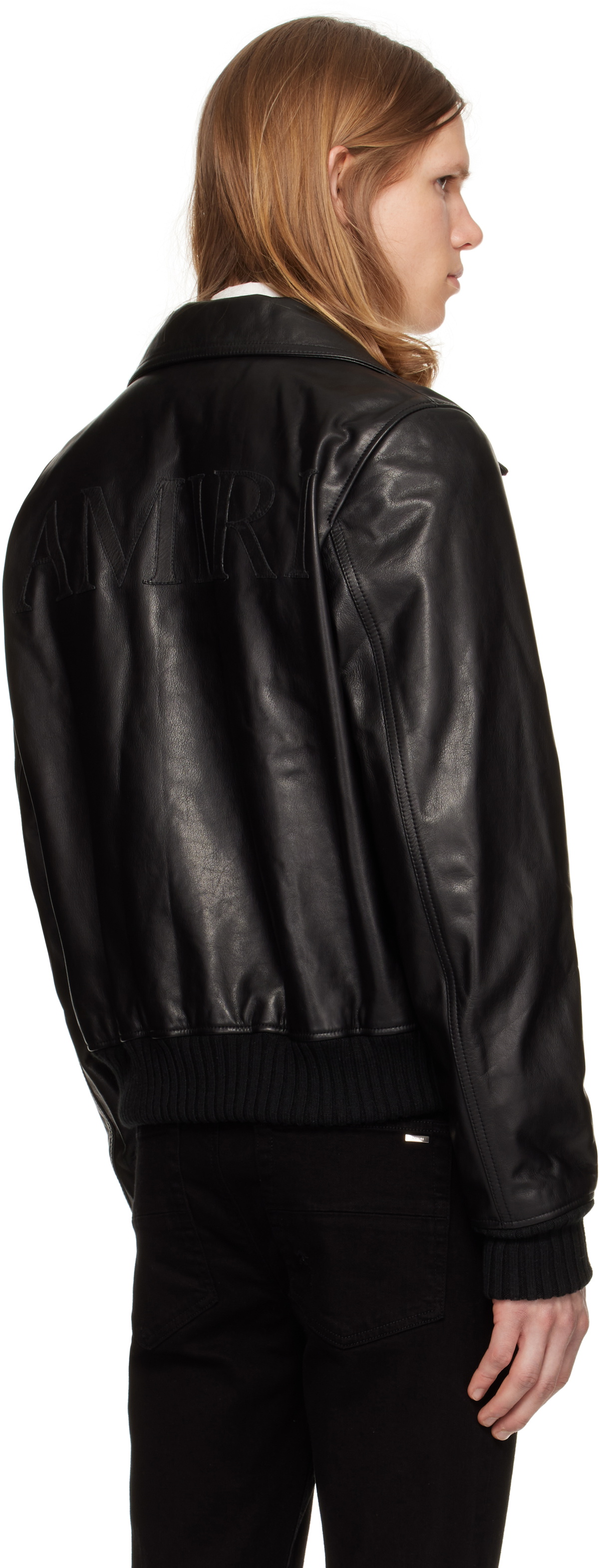 AMIRI Black Zip Leather Jacket