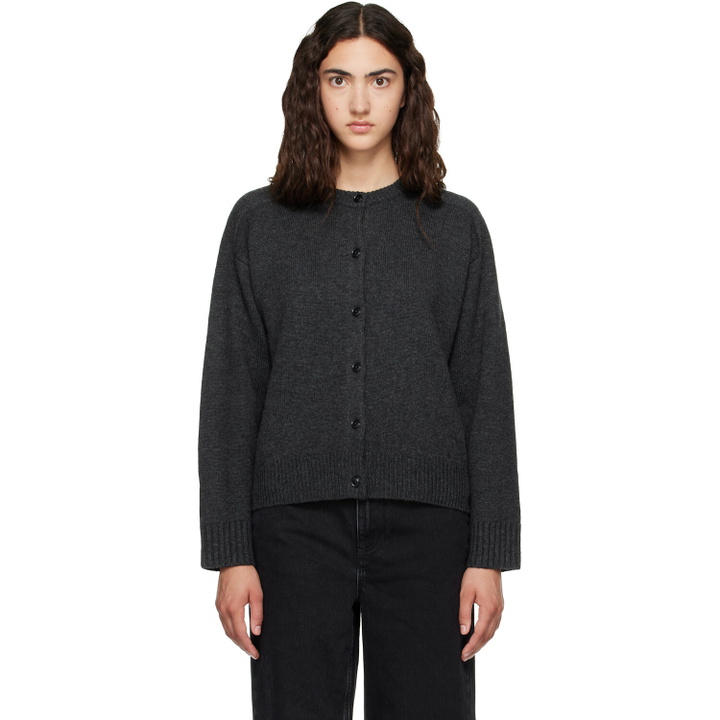 Photo: Loulou de Saison Gray AIDAR LDS Wool Cashmere Cardigan