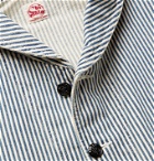 Chimala - Shawl-Collar Striped Denim Jacket - Blue