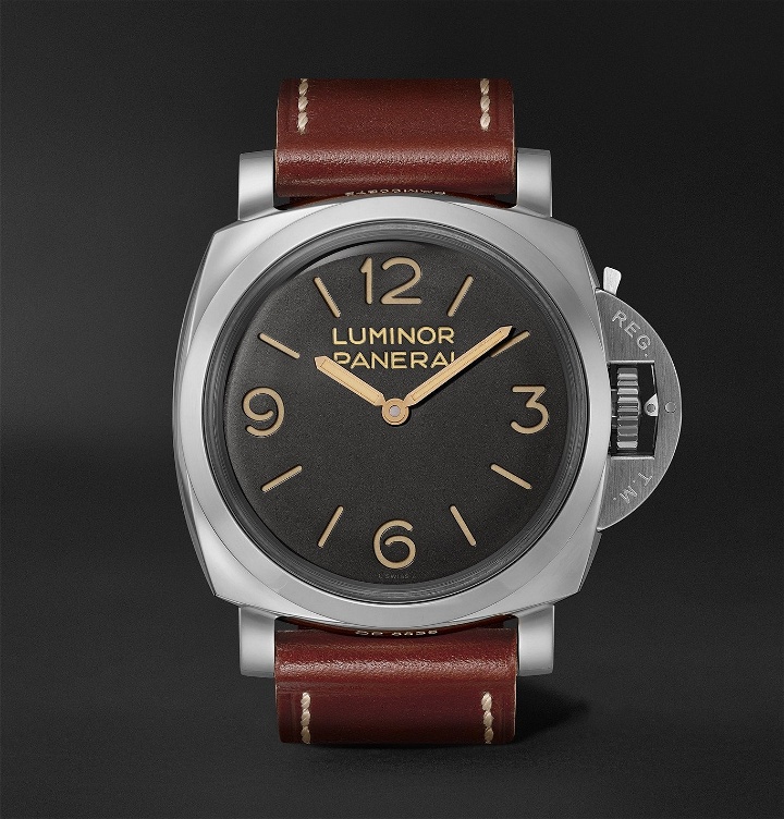 Photo: Panerai - Luminor 1950 Hand-Wound 47mm Stainless Steel and Leather Watch, Ref. No. PAM00372 - Black