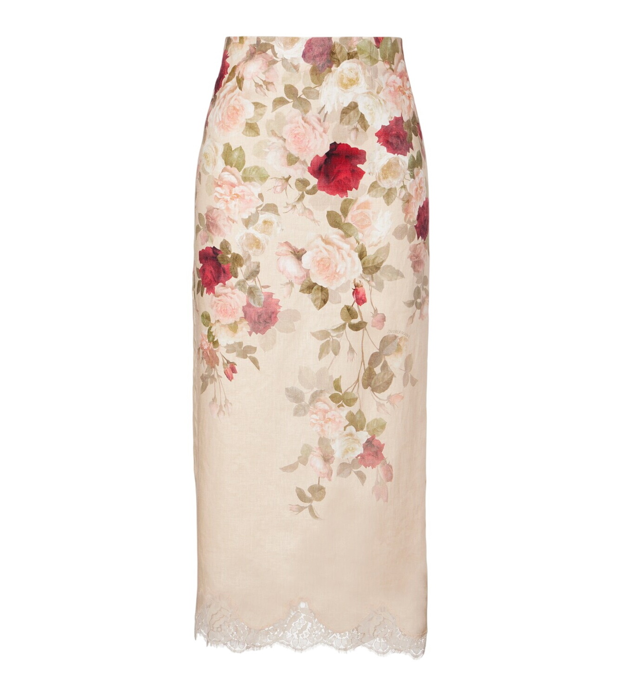 Zimmermann Crush Flared linen and silk midi skirt Zimmermann