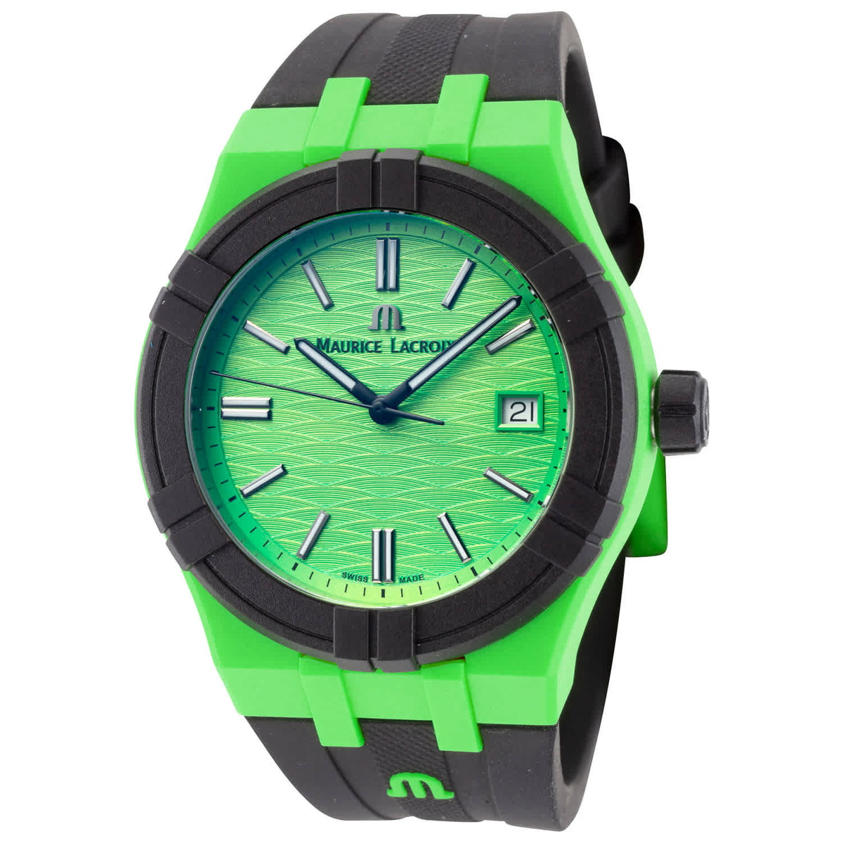 Maurice Lacroix Aikon Tide Quartz Green Dial Mens Watch AI2008-70070-300-0