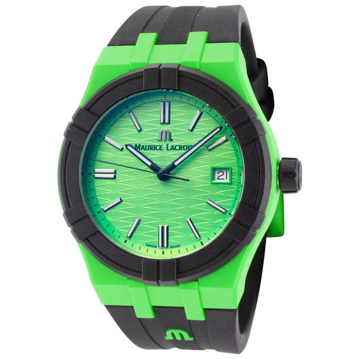 Photo: Maurice Lacroix Aikon Tide Quartz Green Dial Mens Watch AI2008-70070-300-0