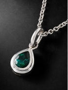42 Suns - 14-Karat White Gold Laboratory-Grown Emerald Pendant Necklace