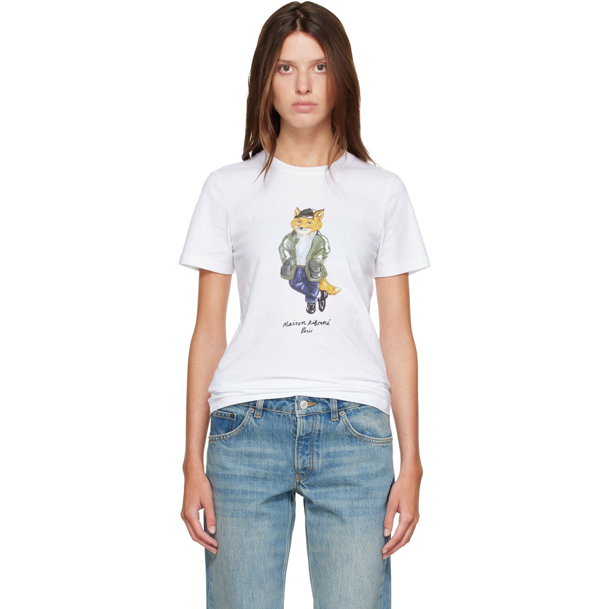 Maison Kitsuné White Weekend Fox Regular T-shirt