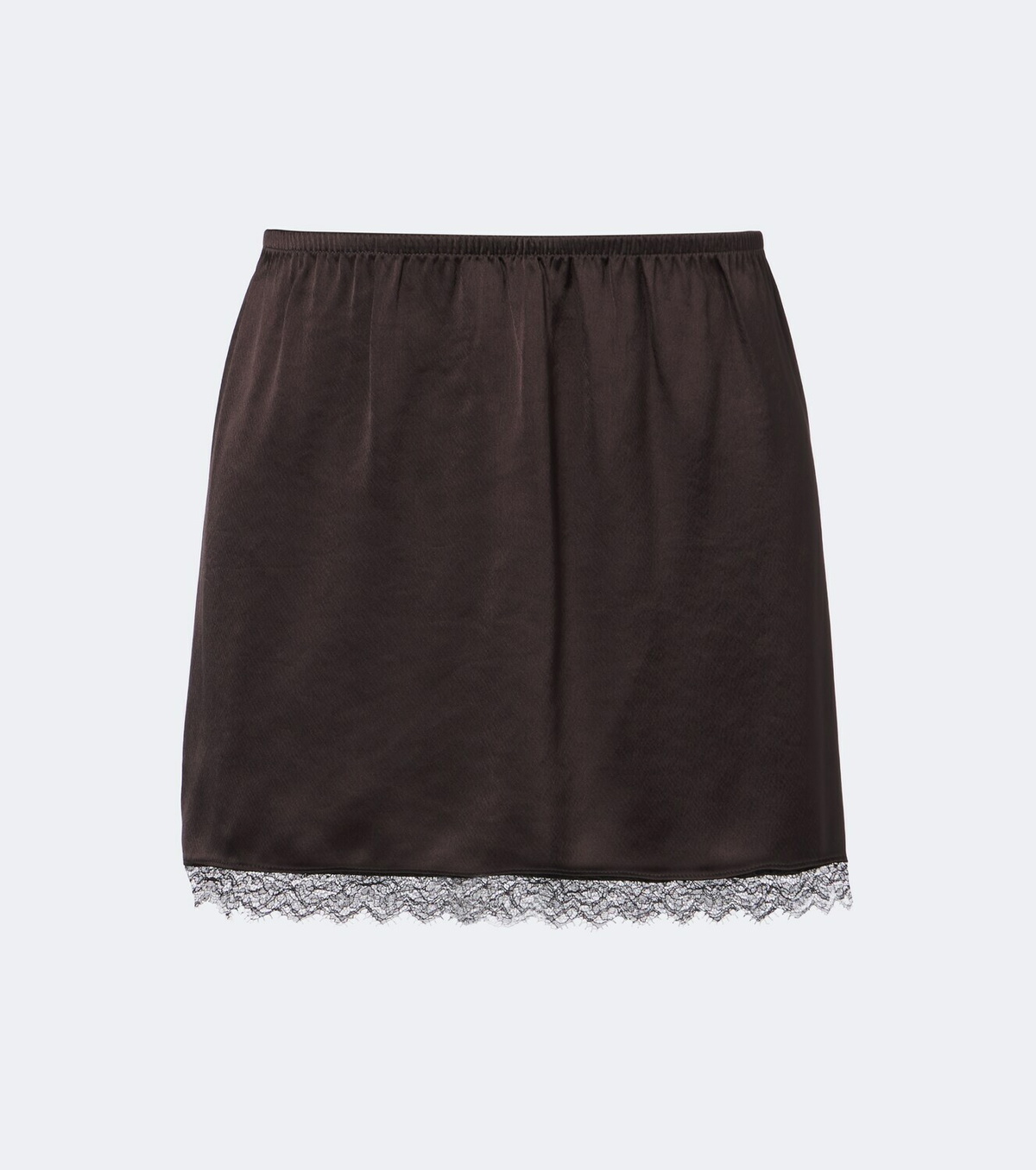 Leset Barb lace-trimmed satin miniskirt