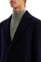 HARRIS WHARF LONDON single-breasted wool coat in boiled Blue