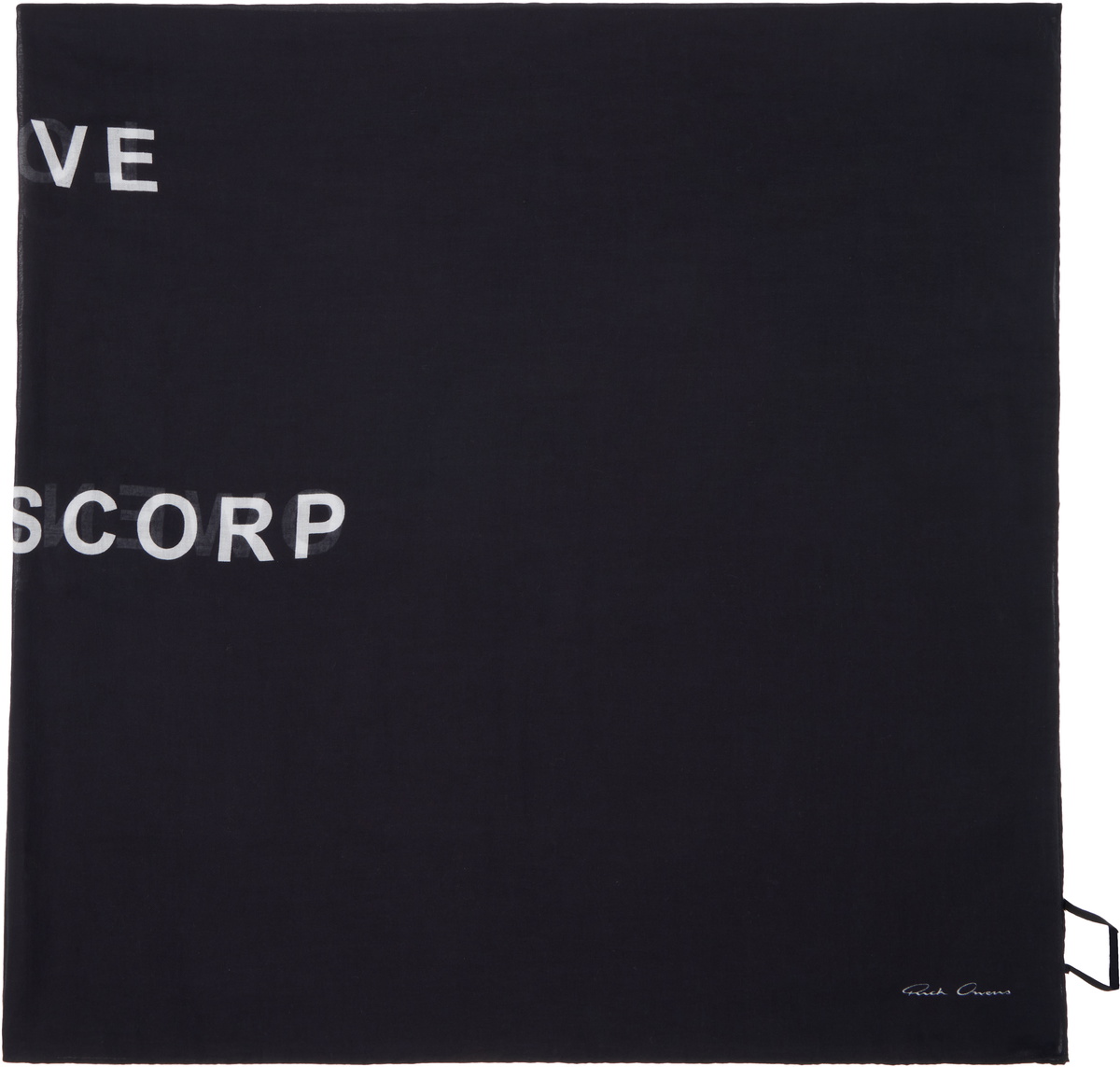 Rick Owens Black Temple Printed Cot Scarf