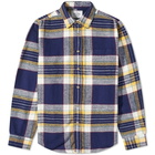 Portuguese Flannel Men's Equi Check Overshirt in Navy/White/Yellow