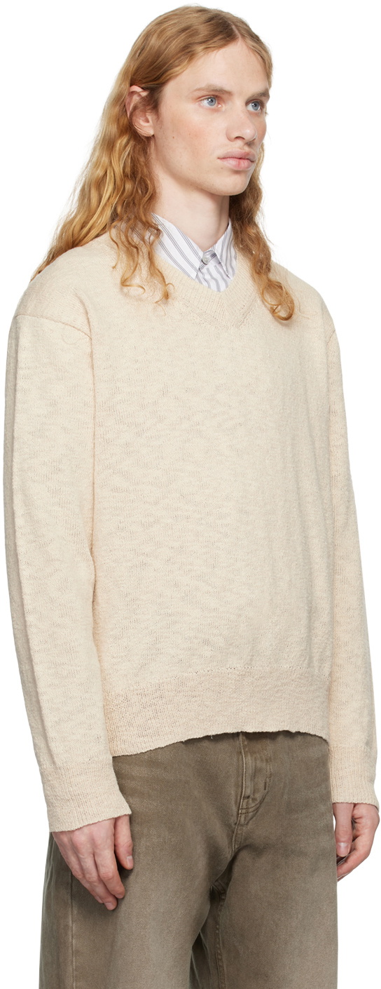 COOR Beige V-Neck Sweater