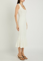 Loveshackfancy Tayleen Pointelle-knit Midi Dress White