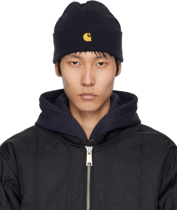 Photo: Carhartt Work In Progress Navy Chase Beanie