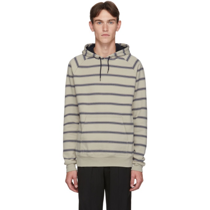 Photo: PS by Paul Smith Off-White Stripe Regular-Fit Hoodie