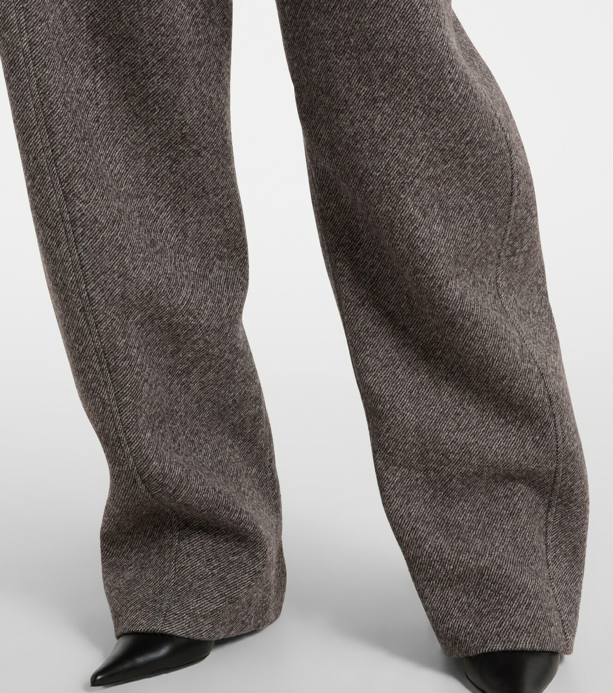 Magda Butrym Low-rise herringbone wool-blend barrel-leg pants