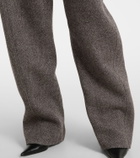 Magda Butrym Low-rise herringbone wool-blend barrel-leg pants