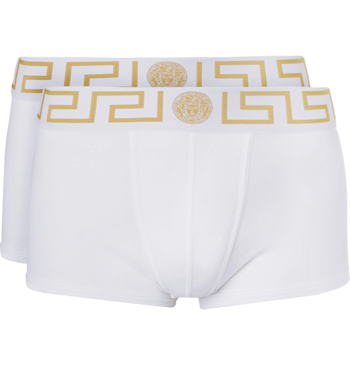 Photo: Versace - Two-Pack Stretch-Cotton Boxer Briefs - White