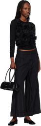 Comme des Garçons Comme des Garçons Black Lambswool Jersey X Flower Embroidery Crewneck Sweater