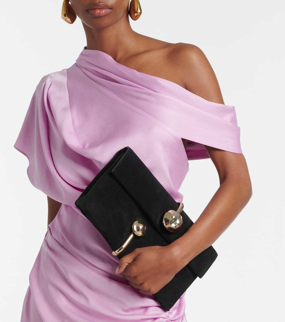 Simkhai Amaya suede clutch