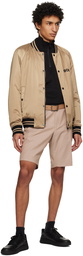 BOSS Beige Slim-Fit Shorts