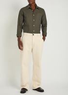 Oliver Spencer Utility Straight-leg Cotton Trousers Ecru
