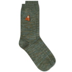 Folk Men's Melange Socks in Green Mix