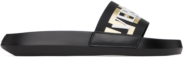 Photo: Versace Black Webbing Slides