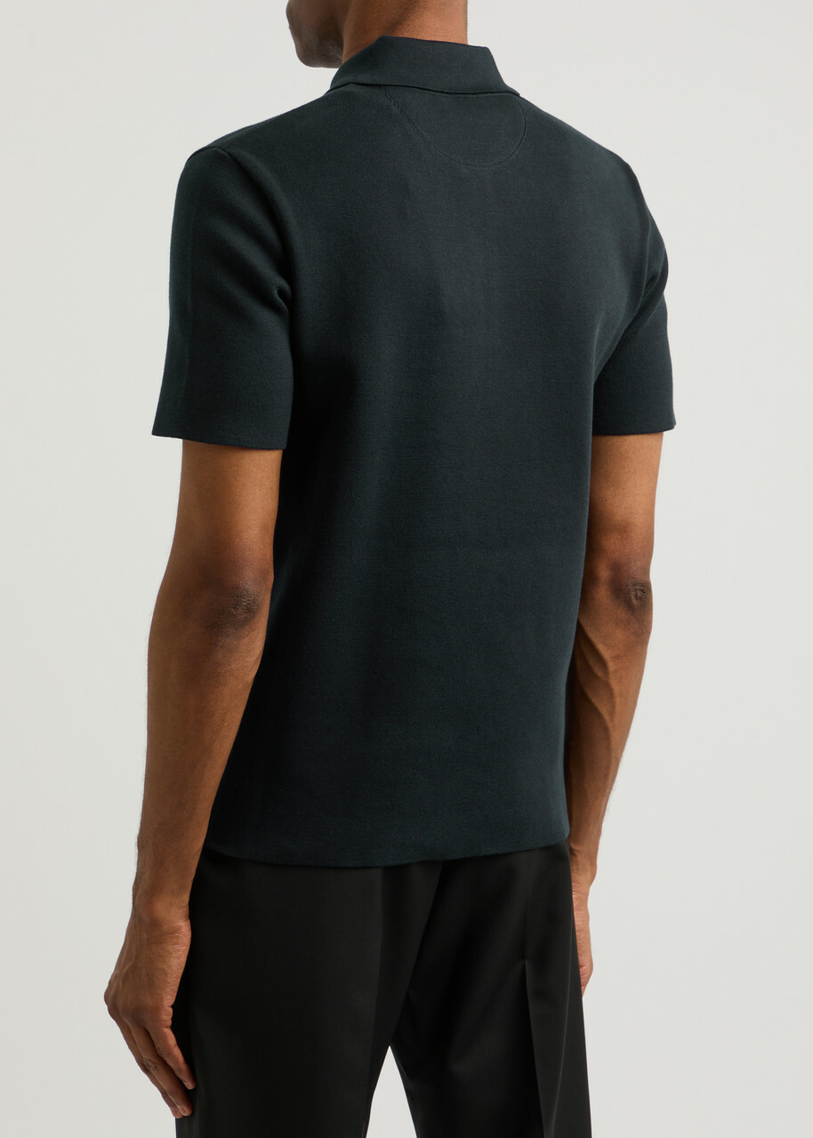 Tシャツ・カットソー VALENTINO GARAVANI Navy Blue Cotton Polo Shirt Valentino Garavani Long Sleeve Cashmere & Silk Polo Shirt