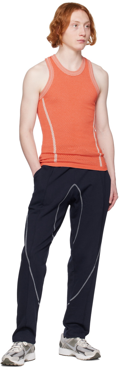 Saul Nash Orange Drop Stitch Tank Top
