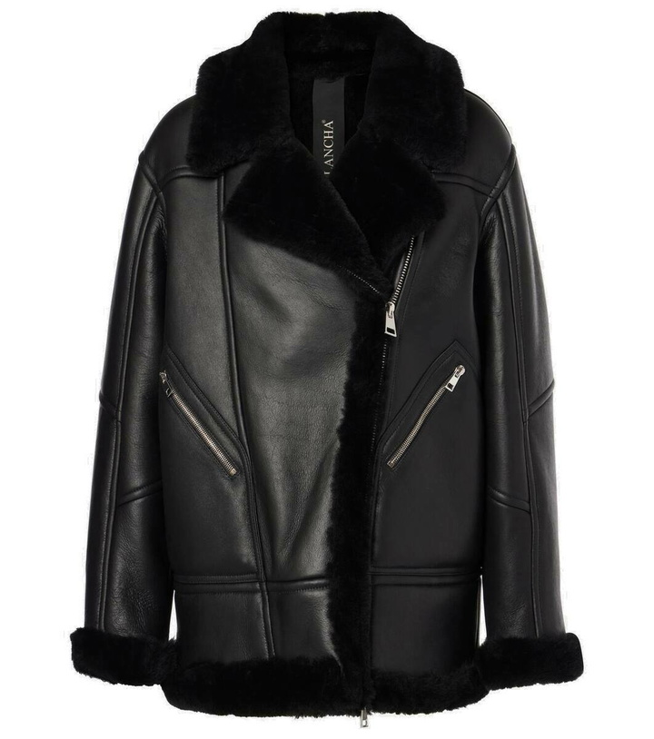 Photo: Blancha Shearling-trimmed leather jacket