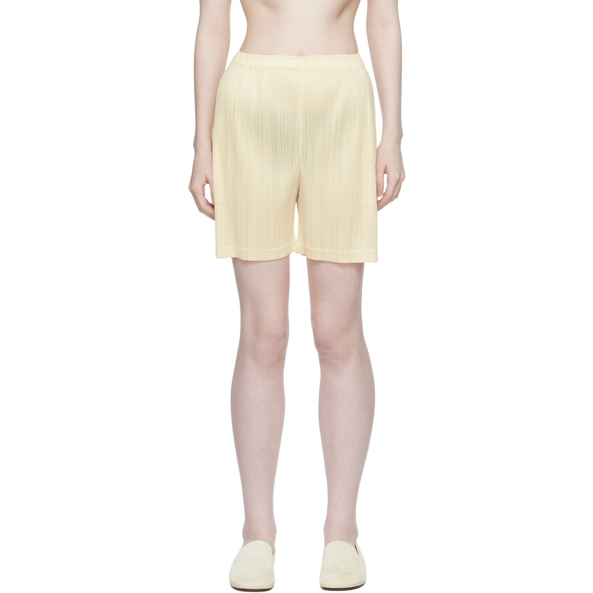 PLEATS PLEASE ISSEY MIYAKE Beige Loop Shorts