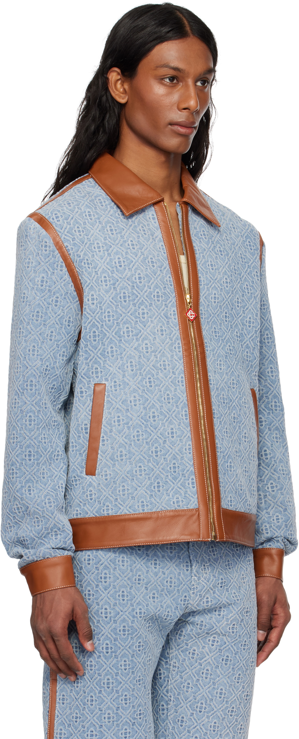 Casablanca Blue Monogram Denim Jacket Casablanca