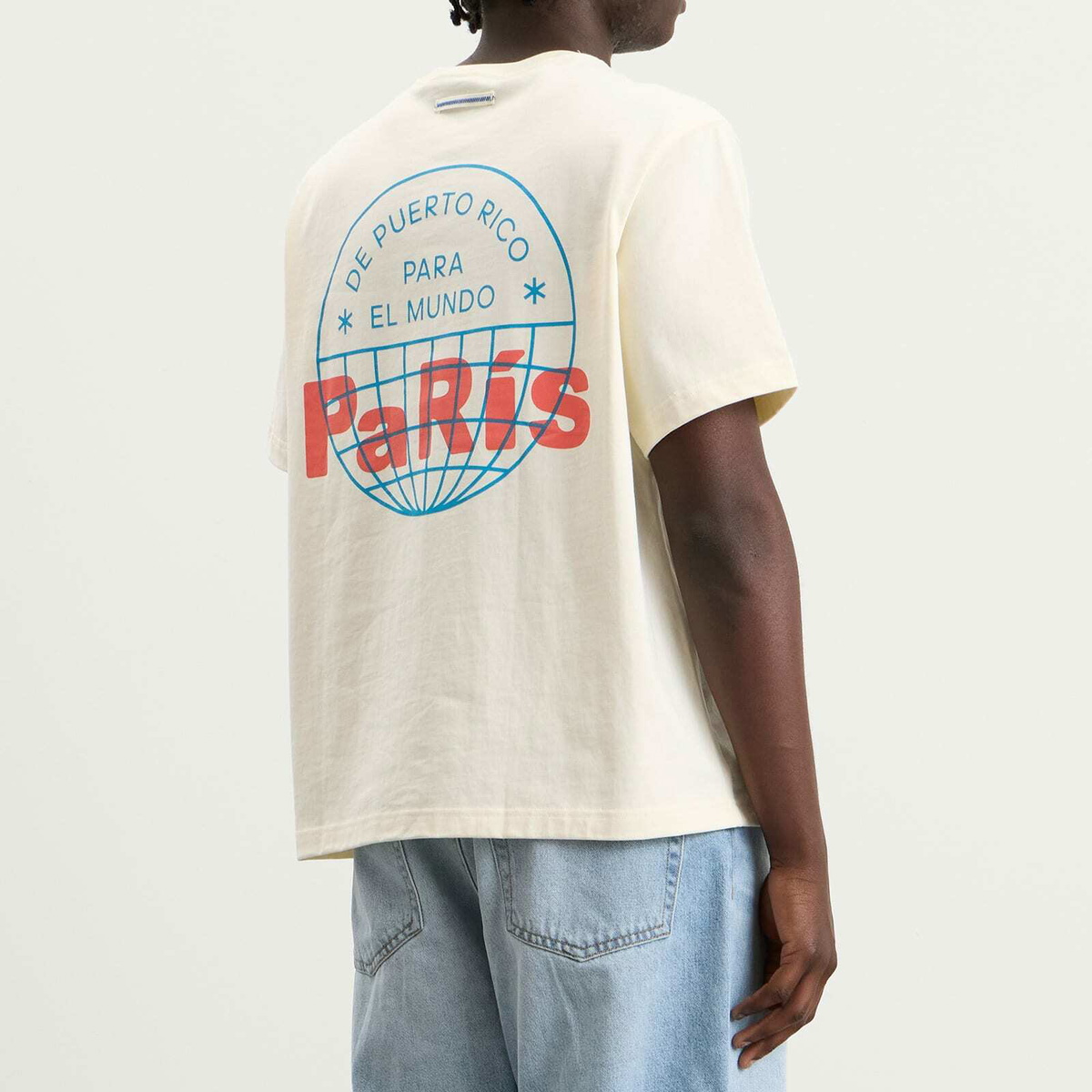 Adidas Men's x Bad Bunny Paris Tour Merch T-Shirt in Cream White