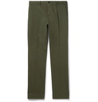 Incotex - Anthracite Slim-Fit Stretch-Cotton Twill Trousers - Green