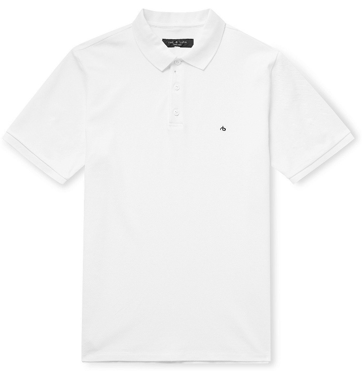 Photo: rag & bone - Logo-Embroidered Cotton-Piqué Polo Shirt - White