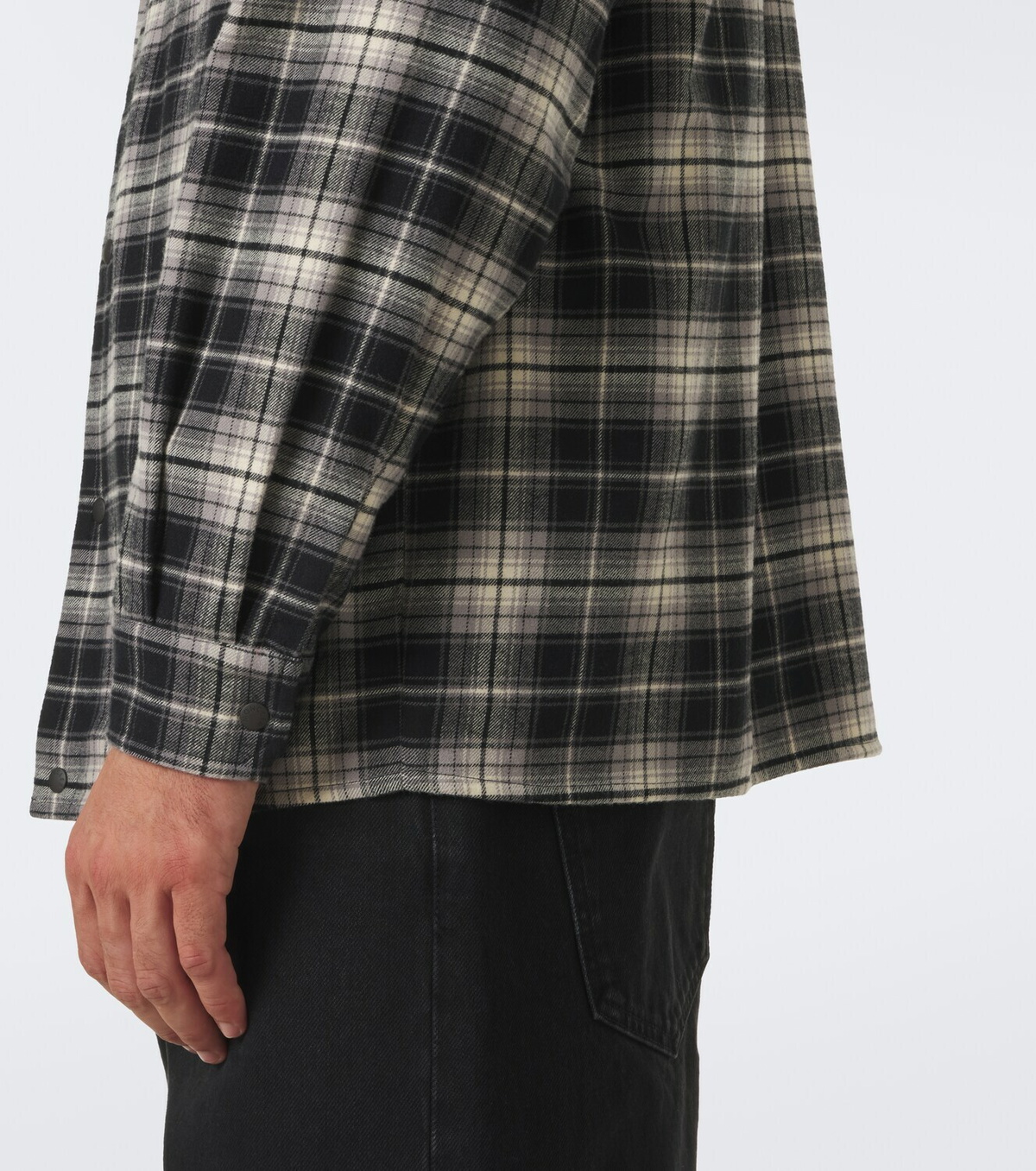 Moncler Checked cotton flannel zip-up shirt