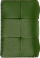 Bottega Veneta Green Flap Card Holder