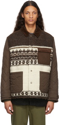 Junya Watanabe Brown & White Sweater Jacket