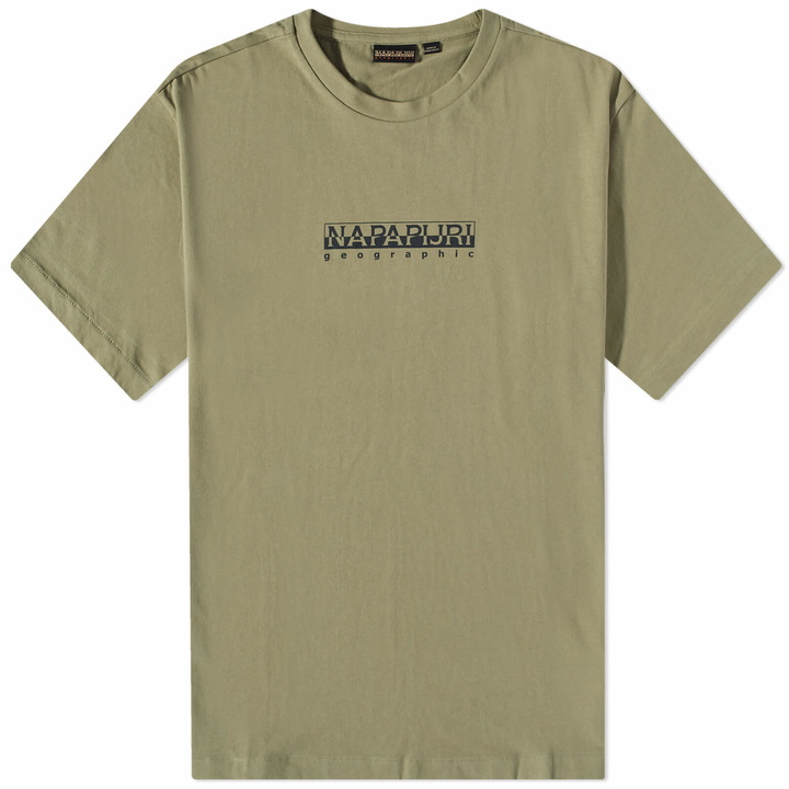 Photo: Napapijri Men's Sox Box T-Shirt in Green Lichen