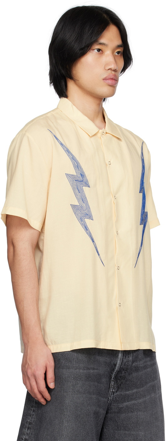 Double Rainbouu Beige Electric Embroidery West Coast Shirt