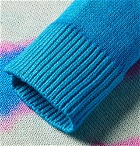 The Elder Statesman - Tie-Dyed Silk Sweater - Turquoise