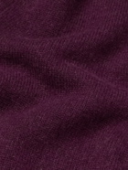 Agnona - Leather-Trimmed Cashmere Half-Zip Sweater - Burgundy