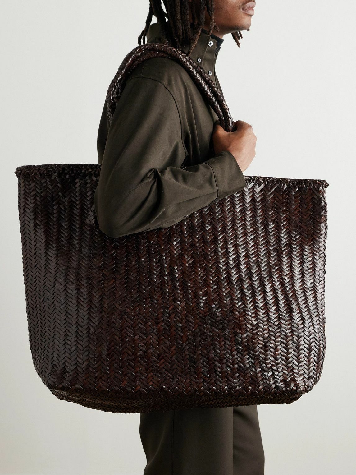 LEMAIRE - XL Embellished Woven Leather Tote Bag Lemaire