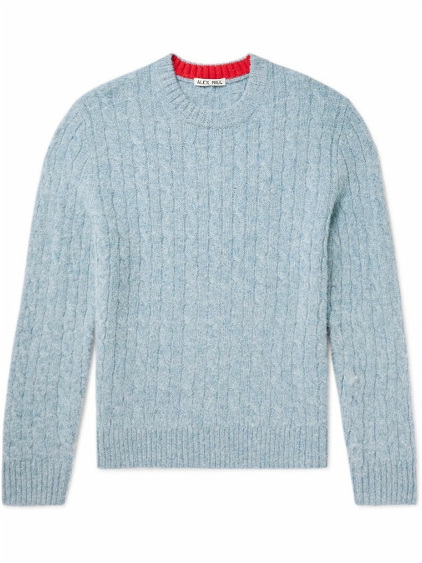 Photo: Alex Mill - Pilly Cable-Knit Merino Wool-Blend Sweater - Blue
